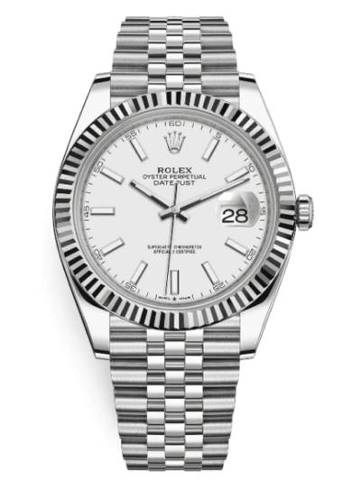 Datejust II Acier Inoxydable Or Blanc Argent Index Cadran Montre 116334